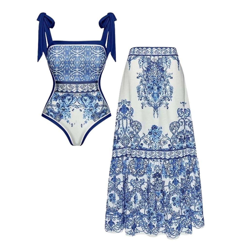 Swimsuit and skirt / L